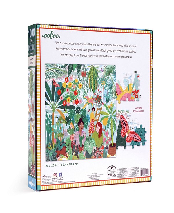 Piece and Love Plant Ladies 1000 Piece Square Adult Jigsaw Puzzle Set