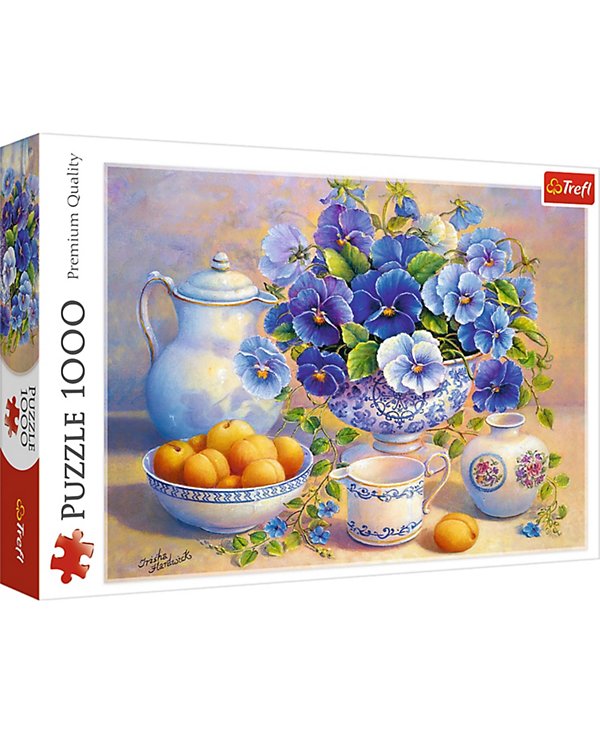 Red 1000 Piece Puzzle - Blue bouquet / DDFA