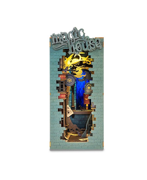 3D Jigsaw Puzzle Wooden Model Building Kit Magic House DIY, Multicolored, 7.09"4.33"9.45"